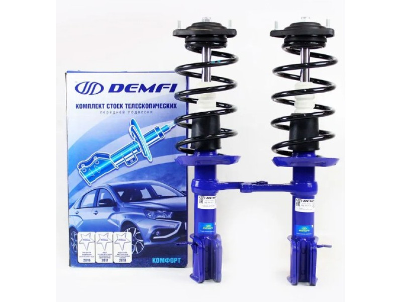 Передние стойки в сборе на 1117, 1118, 1119, 2190, 2191, 2192, 2194 без ЭУР Demfi Comfort газомасляная, без занижения