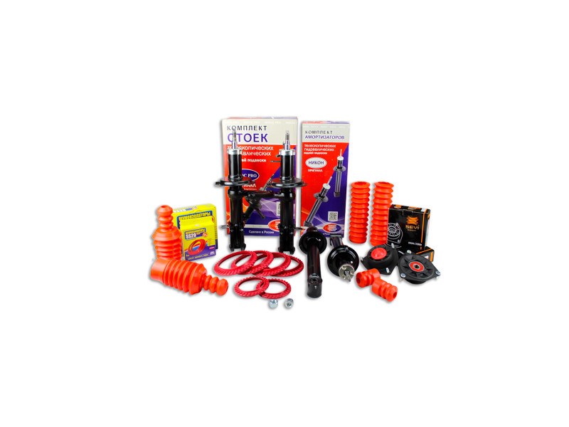 Комплект передних стоек и задних амортизаторов в сборе для 2108-2115 масляные Никон