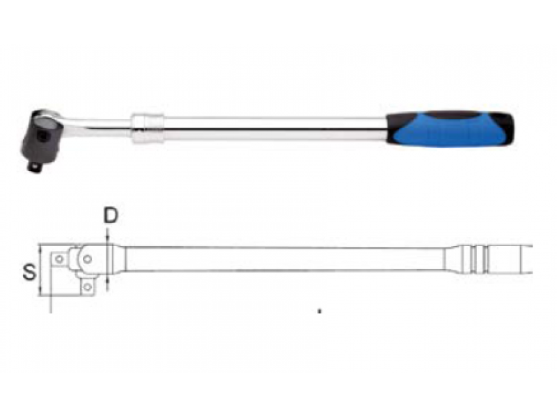 Вороток шарнирный усиленный с телескопической ручкой 1/2 Licota