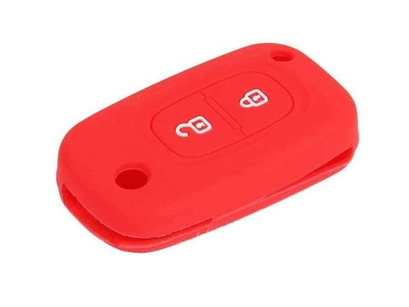 Чехол ключа зажигания силиконовый Renault на 2 кнопки, красный