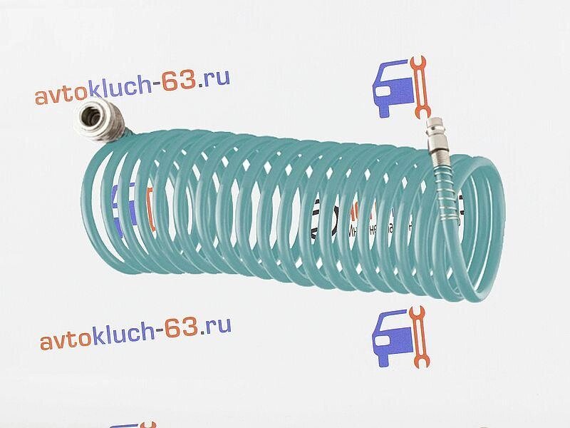 Полиуретановый спиральный шланг с быстросъемными соединениями 10 м STELS
